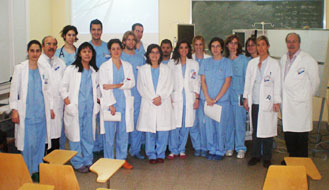Profesores y alumnos del Curso de Entrenamiento en Cirugía Minimamente Invasiva para Residentes Quirúrgicos del HCSC